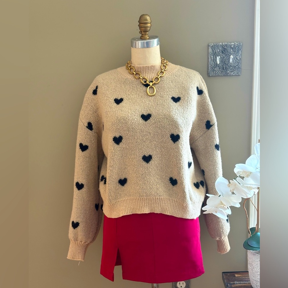 Shein Heart Sweater Small